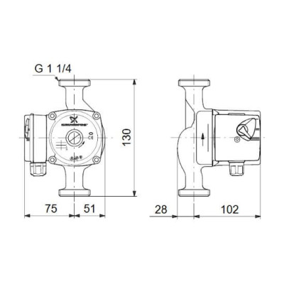 Циркуляційний насос Grundfos UPS 20-60 130 мм
