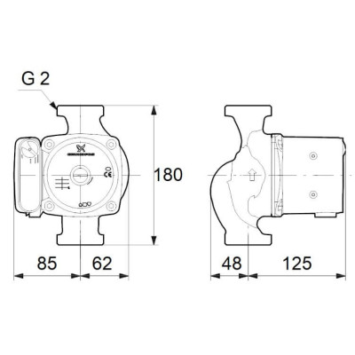 Циркуляційний насос Grundfos UPS 32-25 180 мм